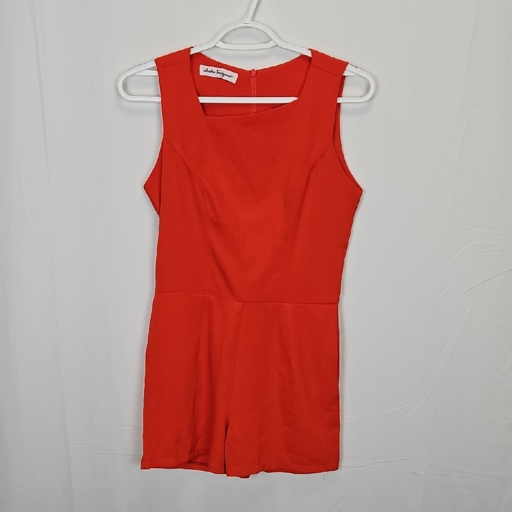 Salvatore Ferragamo Orange Sleeveless Romper